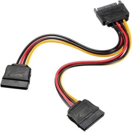 Sata Çoklayıcı 15 Pin 1 Erkek 2 Dişi 2 Port Çoklayıcı Y Splitter Hdd Bağlantı Kablosu 4426