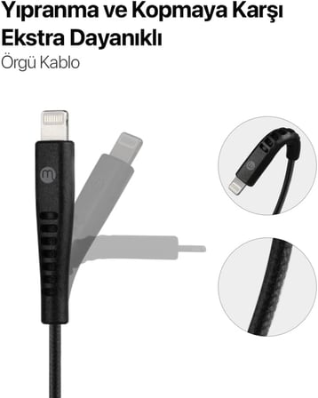 by ttec USB-A - iPhone Lightning 2A Şarj Kablosu 300cm-Siyah - 3DK37S
