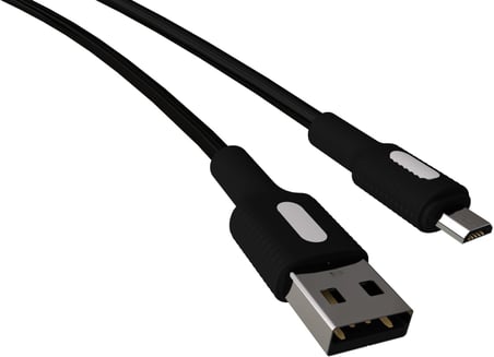 Coral Micro USB Hızlı Şarj Kablosu (Siyah + Beyaz/Siyah Uç) (120 CM)