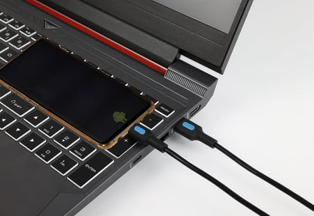 Coral Micro USB Hızlı Şarj Kablosu (Siyah + Mavi/Siyah Uç) (120 CM)