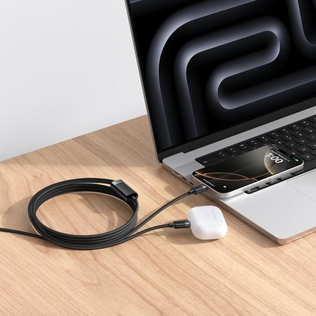 CA-7380 | USB-C - Çift USB-C 100W Manyetik Sarılabilir Şarj Kablosu