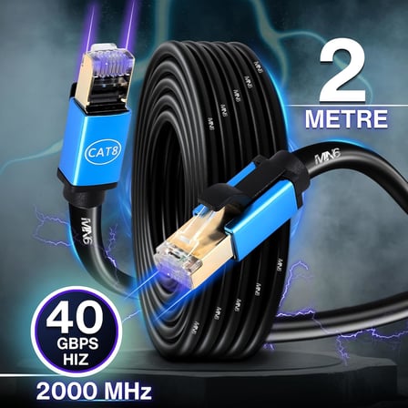 M111XF 2 Metre Cat8 Kablo/40GBPS-2000MHZ-26 Awg-S/FTP-2 Metre Cat8 Ethernet Kablosu