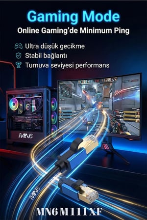 M111XF 2 Metre Cat8 Kablo/40GBPS-2000MHZ-26 Awg-S/FTP-2 Metre Cat8 Ethernet Kablosu