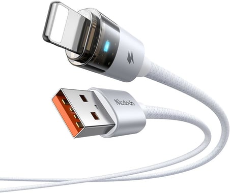 CA-6912 30W Gösterge Işıklı Usb-A To Lightning Şarj ve Data Kablosu 1.2m - beyaz