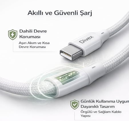 USB-C’den Lightning Şarj Kablosu 1 Metre | 27W Hızlı Şarj, 3.0A Güç Çıkışı | Örgülü Dayanıklı Tasarım, Akıllı ve Güvenli Şarj Desteği