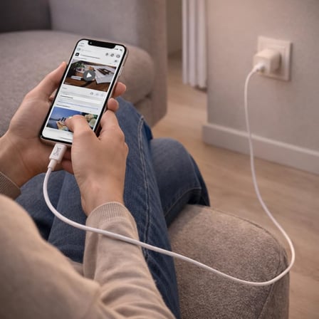 USB-C’den Lightning Şarj Kablosu 1 Metre | 27W Hızlı Şarj, 3.0A Güç Çıkışı | Örgülü Dayanıklı Tasarım, Akıllı ve Güvenli Şarj Desteği