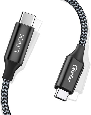 Action Thunderbolt 4 Type C Kablo 100 W PD Şarj 1 Metre 40 Gbps Veri ve Görüntü Aktarım Kablosu Örgülü Kablo TH01