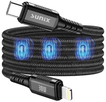 30W Mıknatıslı Usb-C Lightning Data ve Şarj Kablosu IP-30
