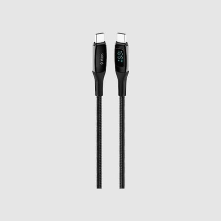 AlumiCable LCD USB-C – USB-C 100W PD/QC 150cm Hızlı Şarj/Data Kablosu,Siyah 2DK57