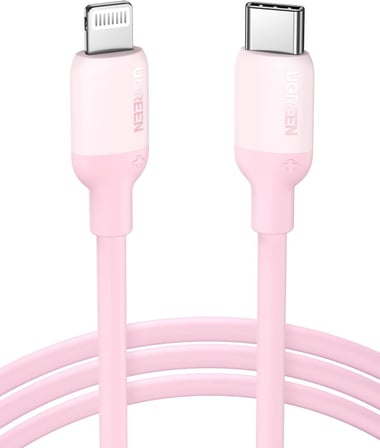 Lightning to USB-C 3A PD MFi Sertifikalı Hızlı Şarj Kablosu, 1 Metre, Pembe