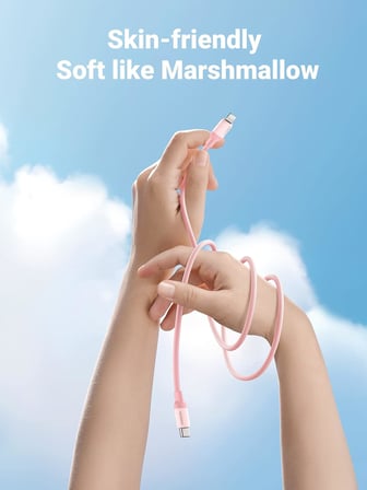 Lightning to USB-C 3A PD MFi Sertifikalı Hızlı Şarj Kablosu, 1 Metre, Pembe