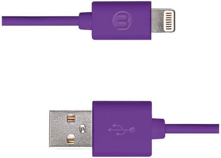 3Dk34 Lightning Şarj Kablosu, 1 metre,Mor
