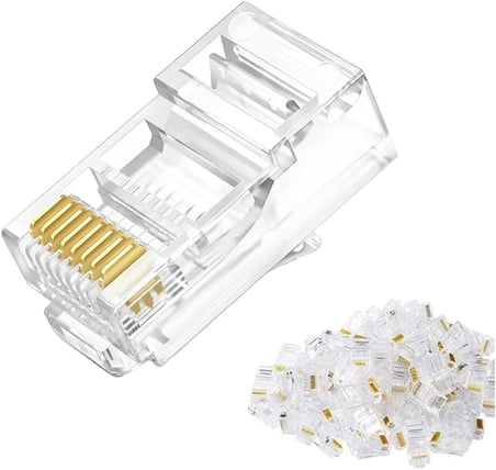 RJ45 Cat5/Cat6 8P8C Modüler Konnektör 100'lük Paket