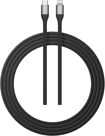 27W Type-C To Lightning Şarj Kablosu 1.2 Metre Halat Örgü 480Mbps Kırılmaz Data Kablosu Dc23,Siyah