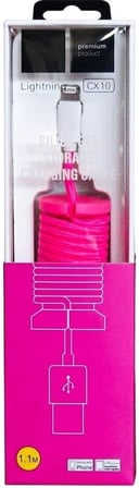 Lighting ile Uyumlu Data ve Şarj Kablosu Örgülü 1.1M - CX10 Pembe