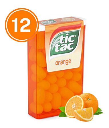 Tic Tac Portakal Aromalı Şeker 18 Gr. (12 Adet)