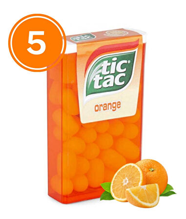 Tic Tac Portakal Aromalı Şeker 18 Gr. (5 Adet)