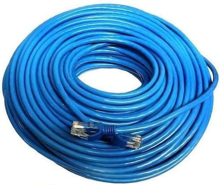 Cat6 İnternet Ethernet Kablosu, RJ45 LAN Ağ Kablosu, Mavi, 13 Metre Uzunluk, Yüksek Hızlı Veri İletişimi için