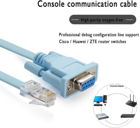 RJ45 To RS232 9 Pin CAT5E 6 Çevirici Dönüştürücü Adaptör Ethernet Kablosu 4335