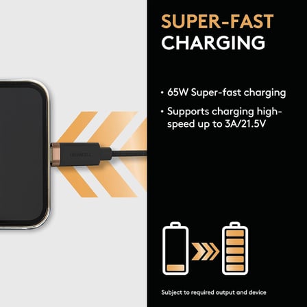 1M USB-C to Lightning Braided Black