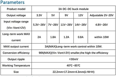 MP1584EN 3,3V 3A Ultra Küçük Boyutlu DC-DC Adım Aşağı Besleme Modülü