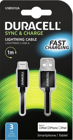 Lightning USB kablosu (1 M) Apple iPhone için Lightning (1 Meter) Siyah USB5012A