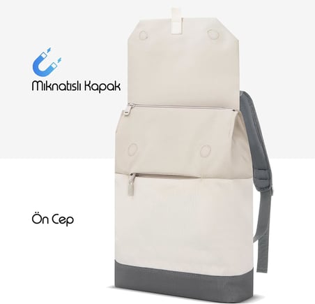 Zen Eco Mce 1305 Sirt Cantasi Macbook Cantasi, Hirsizliga Karsi Koruma, Kucuk, Mini, 13 14 İnc Laptop, Gunluk Ve İ̇S Kullanimi, Sik Tasarim, Universite Ve Okul İ̇Cin, Bej