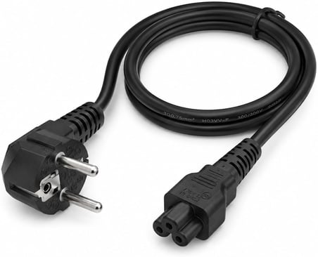 PrimeX PX-YNC15 1.5 Metre Yonca Power Kablosu, 3x0.75mm Full Bakır Notebook Adaptör Güç Kablosu, IEC C5 Yonca Tip Laptop Adaptör Power Kablo, Siyah Yedek Güç Bağlantı Kablosu