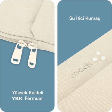 Mce 1505 14 1" Nova Eco 13 14 İnc Yeni Macbook Pro İcin Kilif, Aksesuar Bolmeli Laptop Kilifi, Ykk Fermuarli Notebook & Tablet Kilifi, Latte