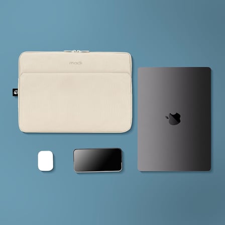 Mce 1505 14 1" Nova Eco 13 14 İnc Yeni Macbook Pro İcin Kilif, Aksesuar Bolmeli Laptop Kilifi, Ykk Fermuarli Notebook & Tablet Kilifi, Latte