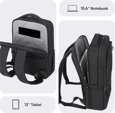 Office Eco MCE-1213 Çevre Dostu 16 inç Su İtici Laptop Sırt Çantası, USB Şarj Portlu Bilgisayar ve Notebook Çantası, Kadın Erkek Bilgisayar İş Çantası, Üniversite Okul Çantası, Siyah