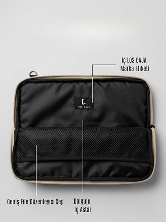13–14 inç Laptop Kılıfı | MacBook ve Tüm Laptoplara Uyumlu Notebook Çantası (Bej)