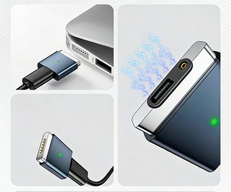 Type-C to MagSafe 2 İle Uyumlu Dönüştürücü | 100W Hızlı Şarj Destekli | MacBook İle Uyumlu Çevirici Gri SF-2