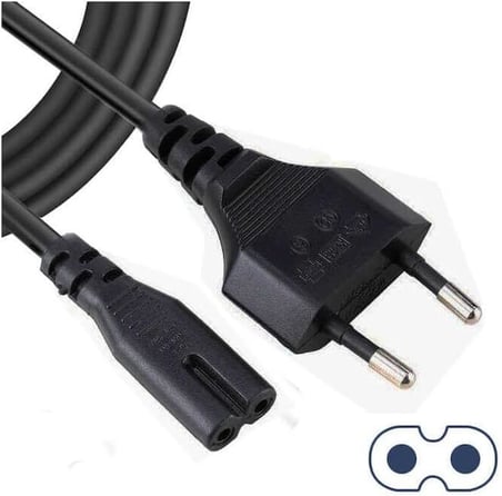 Teyp Fişi - Notebook Adaptör Işıldak Power Güç Kablosu 2 Pin