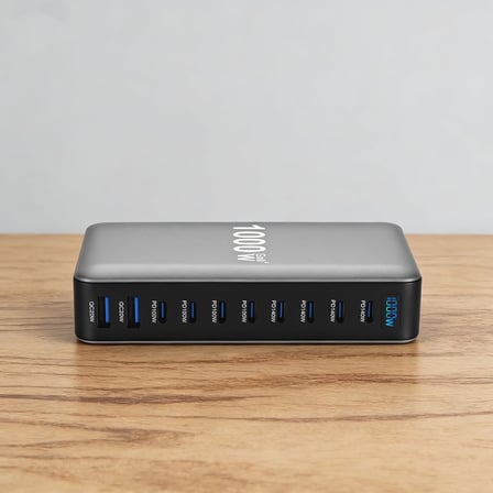 Go Des GD-B961 GaN Teknolojili 10 Portlu Masaüstü Şarj İstasyonu 1000W Şarj Adaptörü