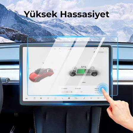 BYD SEAL U EV 15.6” Multimedya Temperli Cam Ekran Koruyucu – 99% Işık Geçirgenliği, Yağ ve Parmak İzine Dayanıklı Kaplama, Hassas Dokunma, Yüksek Yüzey Sertliği ve Etkili Koruma