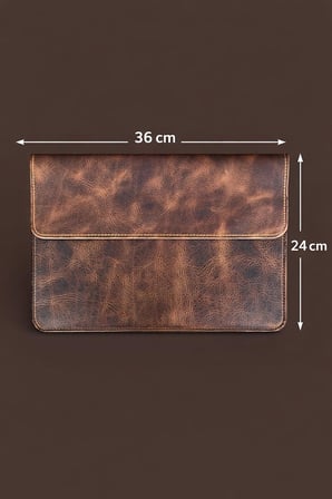 Hakiki Deri MacBook Kılıfı 13-14 İnç – Gerçek Deri Premium MacBook Çantası, MacBook Air, MacBook Pro - Mess Collection (taba 13/14 inç)