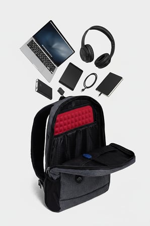 MYPOLO Premium 15.6 Slim Laptop Sırt Çantası, Günlük Sırt Çantası, Orta Boy, Unisex, Darbe Emici EVA Korumalı, Su İtici Kumaş
