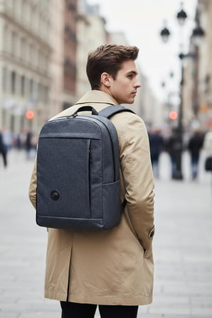 MYPOLO Premium 15.6 Slim Laptop Sırt Çantası, Günlük Sırt Çantası, Orta Boy, Unisex, Darbe Emici EVA Korumalı, Su İtici Kumaş