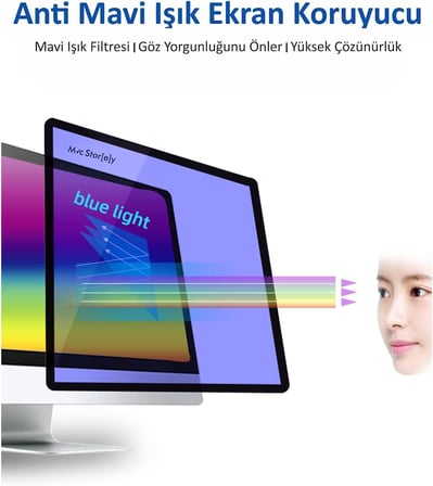MacBook Pro 14 Ekran Koruyucu Anti Blue Ray Mavi Işık Filtreli HD PET Film A2442 A2779 A2918 A2992 A3112 A3401 A3185 A3434 A3426 A3427 M1 M2 M3 M4 M5 Çizilmeye Dayanıklı Kolay Uygulama Şeffaf