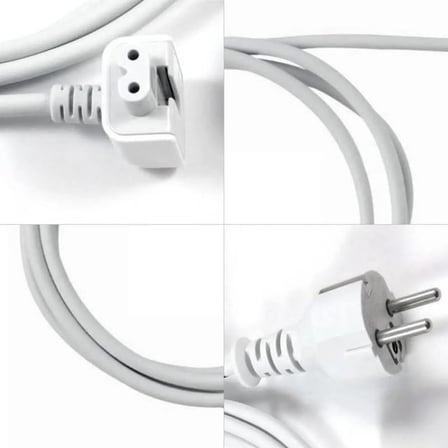 Macbook Şarj Adaptörü Uzatma Kablosu 1.8m Toprak Korumalı, TR Fiş, Galvanizli Kalaylı Kablo