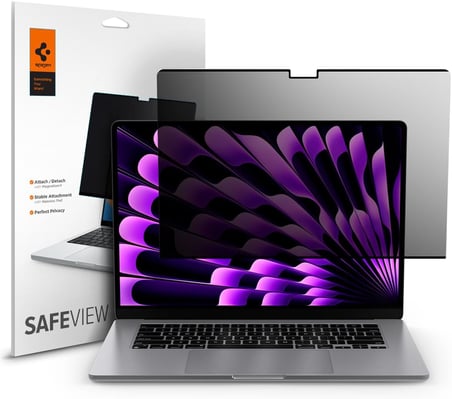 MacBook Air 15" (M5/M4/M3/M2/M) ile Uyumlu Hayalet Ekran Koruyucu Cam Safe View Privacy - AFL06951