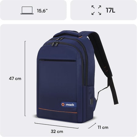 Office MCC-006BL 15.6 inç Laptop Sırt Çantası, Mackbook Sırt Çantası, Bilgisayar ve Notebook Çantası, Kadın Erkek Bilgisayar İş Çantası, Üniversite Okul Çantası, Lacivert