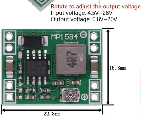 MP1584EN 3A Ultra Küçük Boyutlu DC-DC Adım Aşağı Besleme Modülü ayarlanabilir