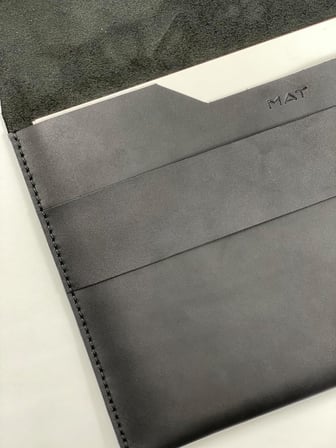 Macbook Air/Pro Çanta 13 Inç M1 Ve M2 Uyumlu Hakiki Deri Taşıma Kılıfı (SİYAH)