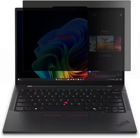 Lenovo Thinkpad T14s Gen 6 14 İnç İle Uyumlu Hayalet Ekran Koruyucu Notebook, Yandan Görünmeyen Anti-Spy Gizlilik (Privacy) Laptop Koruması, 9H Temperli Nano Kırılmaz Esnek Cam, Parlama Önleyici