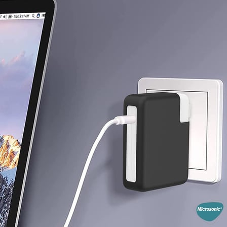 Macbook Şarj Adaptör için Kılıf (85W-87W-96W) Matte Silicone Siyah