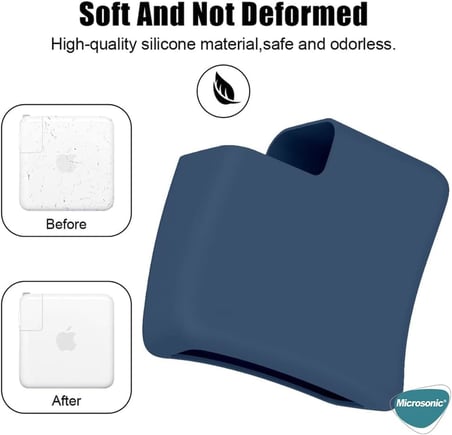 Macbook Şarj Adaptör için Kılıf (85W-87W-96W) Matte Silicone Siyah