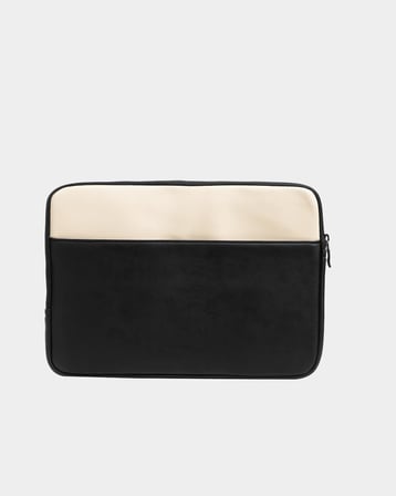 13-14 inç Laptop Kılıfı, Siyah ve Bej, Su Dayanıklı, İnce ve Hafif Tasarım, 35 x 25 x 2.5 cm (Siyah-BEJ)