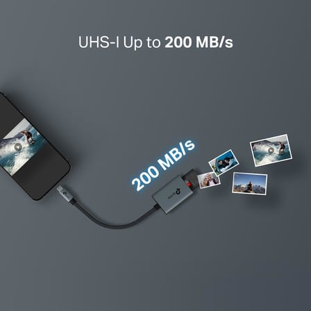 UA430C; USB 3.0 Type-C ile SD & microSD 3.0 Kart Okuyucu